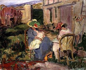 Familien (olje på lerret) av Albert Charles Lebourg