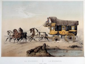 La diligence”” Litografi av Albert Adam (1833-?) 1870 Paris, Musee Carnavalet