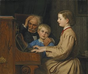 Sangen om hjemmet. 1874 av Albert Anker