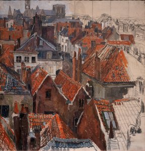 Takene i Gent (uferdig versjon), ca. 1920-22 (olje på lerret)