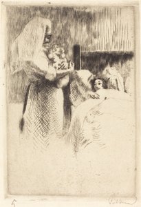 Fødselsmelding for Anne-Élisabeth Besnard (Anne-Élisabeth Besnard fødselskort) av Albert Besnard