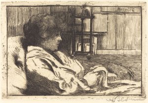 Kvinne som leser i Atelier (La lecture dans l