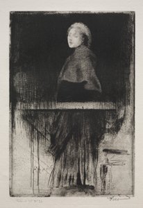 Kvinne med kappe av Albert Besnard
