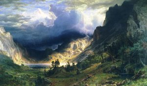 En storm i Rocky Mountains - Mt. Rosalie av Albert Bierstadt