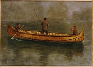 Fiske fra kano av Albert Bierstadt