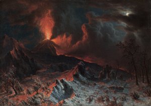 Vesuv ved midnatt av Albert Bierstadt