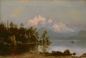 Fjellkanopadling av Albert Bierstadt
