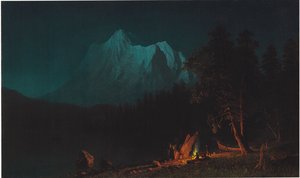 Fjelllandskap ved måneskinn av Albert Bierstadt