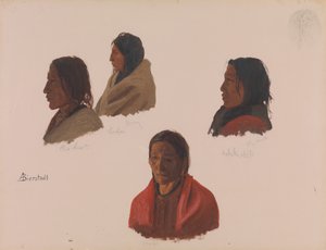 Studier av indiske høvdinger laget ved Fort Laramie, ca. 1859. av Albert Bierstadt