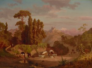 Utsikt over Subiaco, Italia 1859 (olje på lerret) av Albert Bierstadt