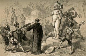 Spanjoler som ødelegger meksikanske idoler, 1877.