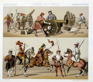 Krigere på 1500-tallet - i "" Den historiske drakten"" av Racinet av Albert Charles August Racinet