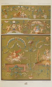 XVIII Century, plate 91 fra 'Polychromatic Ornament: One Hundred Plates in Gold, Silver and Colours' av Albert Charles August Racinet