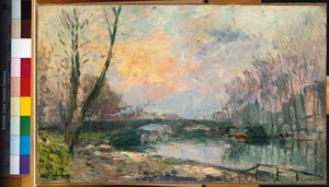 Utsikt over Seinen, Paris av Albert Charles Lebourg