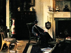 Dame i et interiør av Albert Chevallier Tayler
