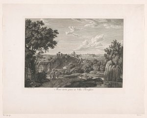 Gjengrodd mur ved Villa Borghese Muro torto, preso i Villa Borghese (tittel på objekt) Malay radirte Prospekte aus Italien (serietittel)