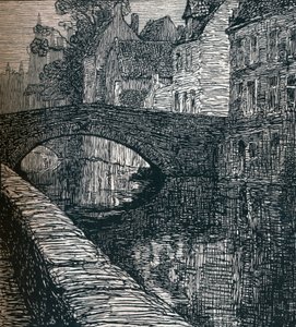 Brugge: Le Quai Vert The Green Quay, 1916, 1917 av Albert Delstanche