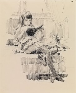 Berta Edelfelt, Studie til maleriet «Kjære venner» (Berta og Capi) av Albert Edelfelt