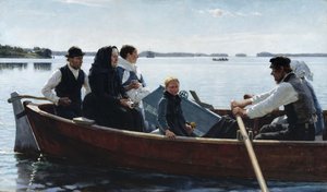 Transport av barnets kiste / Et barns begravelse av Albert Edelfelt