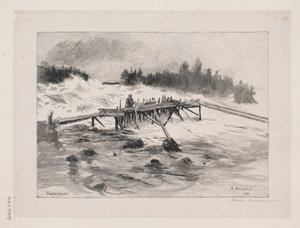 En foss. Vallinko ski av Albert Gustaf Aristides Edelfelt