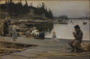 Sommerkveld på Hammars Reparasjonsgård av Albert Gustaf Aristides Edelfelt