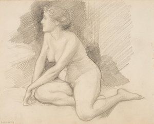 Sitter naken av Albert Edelfelt