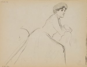 Sittende kvinne, profil av Albert Edelfelt