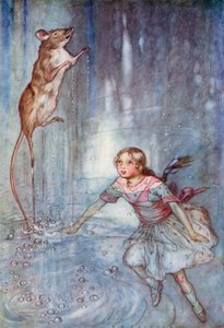 Illustrasjon for Alice i Eventyrland (farge litho)