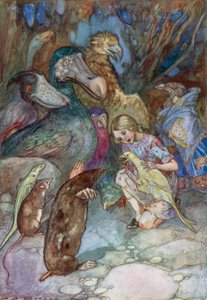 Illustrasjon for Alice i Eventyrland (farge litho) av Albert Edward Jackson