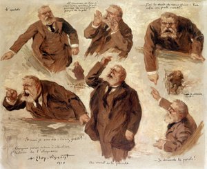 De forskjellige uttrykkene til Jean Jaures, 1910 av Albert Eloy Vincent