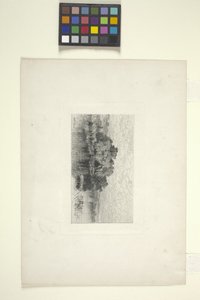 Landskap med innsjø (blekk)