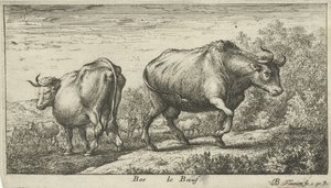 okser Bos le Boeuf (tittel på objekt) Ulike dyrearter (serietittel) av Albert Flamen
