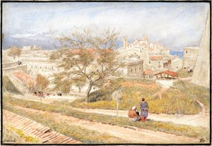 Antibes, Côte d#39;Azur, Frankrike (akvarell)