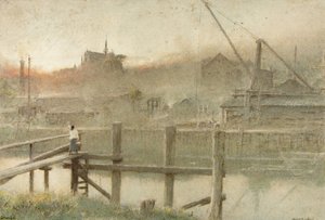 Arundel (akvarell, kroppsfarge og blyant på papir) av Albert Goodwin