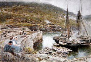 Boscastle (akvarell og kroppsfarge på papir) av Albert Goodwin