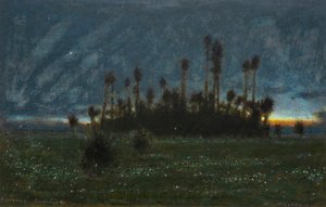 Ildfluer, Jamaica (akvarell med kroppsfarge) av Albert Goodwin