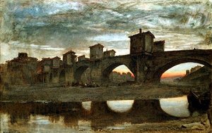 Ponte alla Grecia, før riving, Firenze av Albert Goodwin
