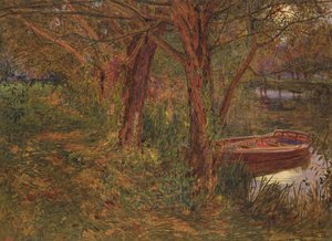 The River at Dusk (wc med kroppsfarge på papir) av Albert Goodwin