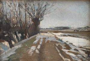 Vinterlandskap. Utterslev ved København av Albert Gottschalk