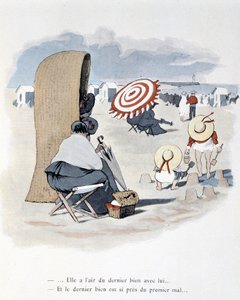 Strandscene i "Etoile de mer". A. Guillaume. Editions Simonis Empis, Paris av Albert Guillaume