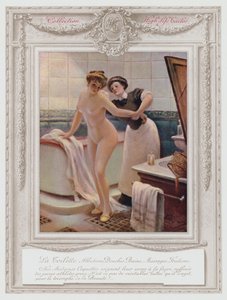 Belle Epoque Paris, fasjonabel dame som bader av Albert Guillaume