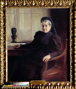 Portrett av Madame Pasteur (1854-1905), enke etter den franske legen Louis Pasteur (1822-1895) i 1899” Maleri av Albert Edelfelt (1854-1905) 1899 Paris, Musee Pasteur - Portrett av Madame Pasteur 4-190855, (19085) av den franske legen Louis Pasteur (1822- av Albert Gustaf Aristides Edelfelt
