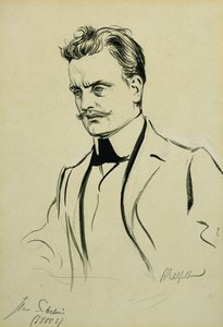 Portrett av komponisten Jean Sibelius, liten halvlengde, av Albert Gustaf Aristides Edelfelt