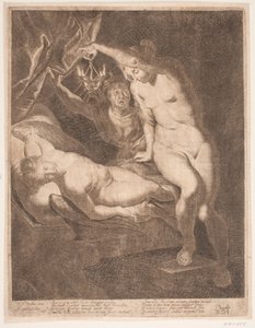 Psyche og den sovende Amor av Albert Haelwegh