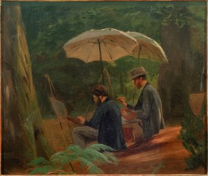 To kunstnere i arbeid av Albert Hendschel
