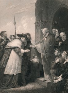 Kardinal Wolsey går inn i Abbey of Leicester, 1530, midten av 1800-tallet. av Albert Henry Payne
