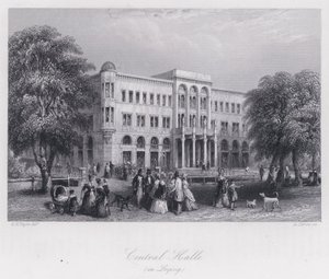 Central Halle, i Leipzig (gravering)