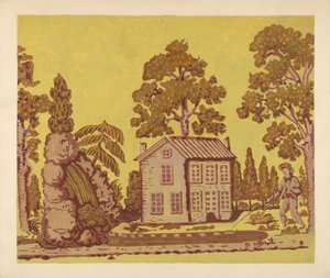 Tapet Brukt som Bandbox Cover, ca. 1937.