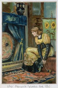 Very Precious Wishes For You, viktoriansk julekort, utgitt av Hildesheimer und Faulkner, London, ca. 1880