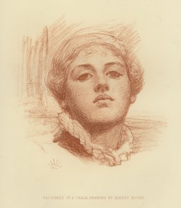 Faksimile av en kritttegning (gravering) av Albert Joseph (after) Moore